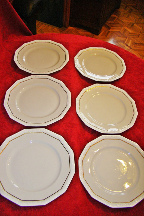 6 talerzy płas. Rosenthal Maria Gold 6 talerzy płas. Rosenthal Maria Gold