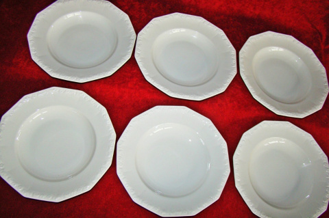 6X talerz głęb. Rosenthal Biała Maria,1926r 6X talerz głęb. Rosenthal Biała Maria,1926r