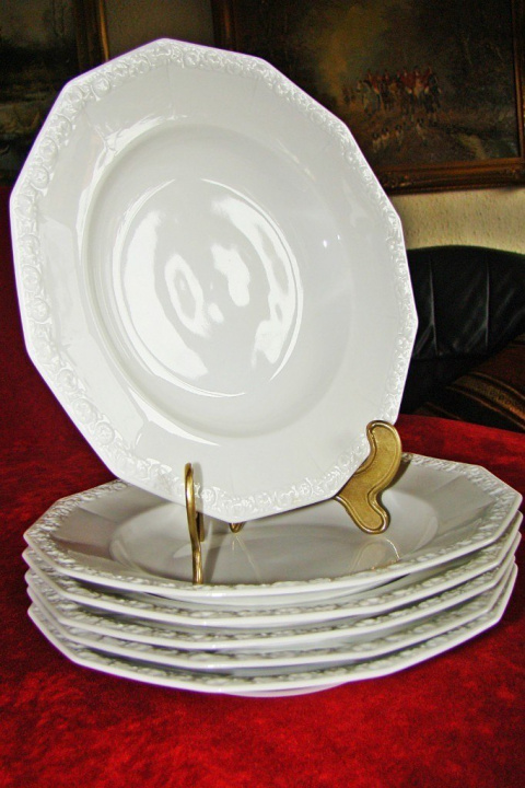 6X talerz głęb. Rosenthal Biała Maria,1926r 6X talerz głęb. Rosenthal Biała Maria,1926r
