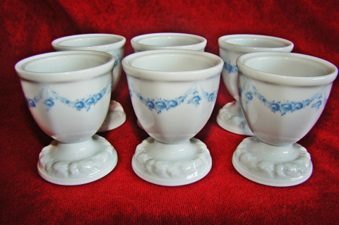 6 kieliszków do jaj Rosenthal Maria Rosenkante Blau 6 kieliszków do jaj Rosenthal Maria Rosenkante Blau