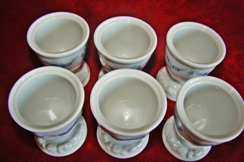 6 kieliszków do jaj Rosenthal Maria Rosenkante Blau 6 kieliszków do jaj Rosenthal Maria Rosenkante Blau