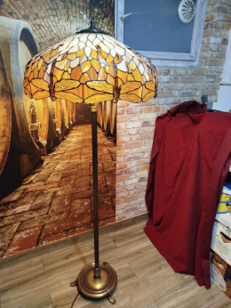 stojąca lampa witrażowa Tiffany- ważki 62 cm śred.