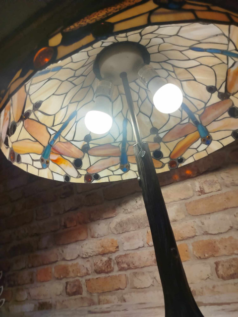 lampa witrażowa Tiffany, ważki, wys. 63 cm lampa witrażowa Tiffany, ważki, wys. 63 cm