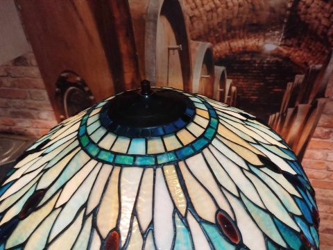 stojąca lampa witrażowa Tiffany, śred. 61 cm, wys. 160,ważki stojąca lampa witrażowa Tiffany, śred. 61 cm, wys. 160,ważki