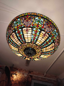 witrażowa lampa - plafon Tiffany, śred. 57 cm