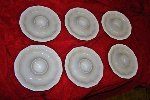 6xkieliszek do jajka z podstawką Rosenthal Biała Maria