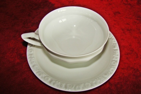 filiżanka do herbaty+ podstawek Rosenthal Biała Maria