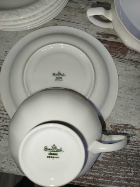 filiżanka do herbaty+ podstawek Rosenthal Biała Maria