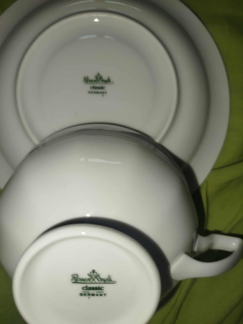 filiżanka do herbaty+ podstawek Rosenthal Biała Maria