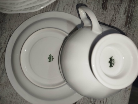 filiżanka do herbaty+ podstawek Rosenthal Biała Maria