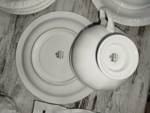 filiżanka do herbaty+ podstawek Rosenthal Biała Maria