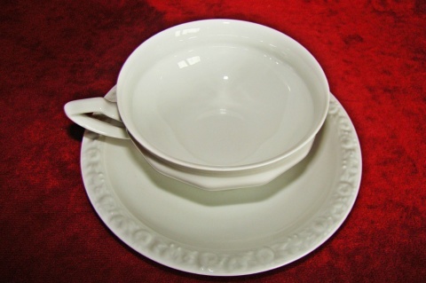 filiżanka do herbaty+ podstawek Rosenthal Biała Maria