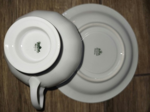 filiżanka do herbaty+ podstawek Rosenthal Biała Maria